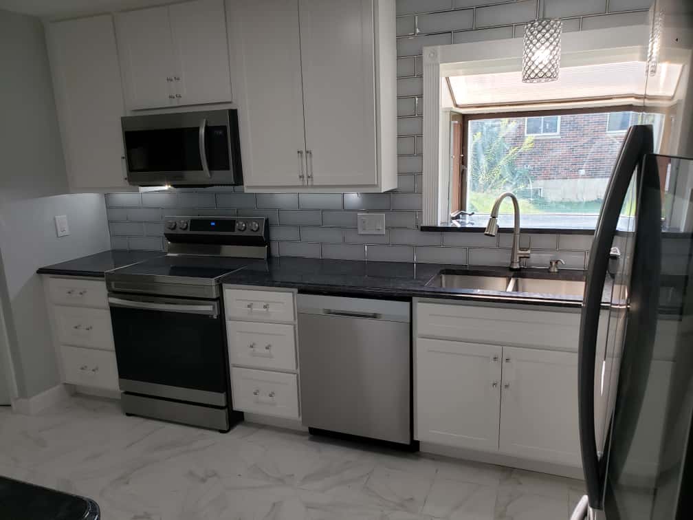 Grey Subway Tile Kitchen
