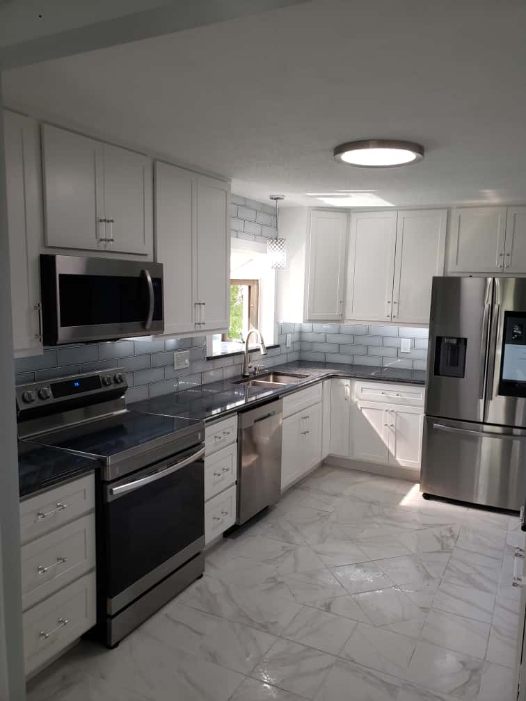 Marble Floor Modern Kitchen