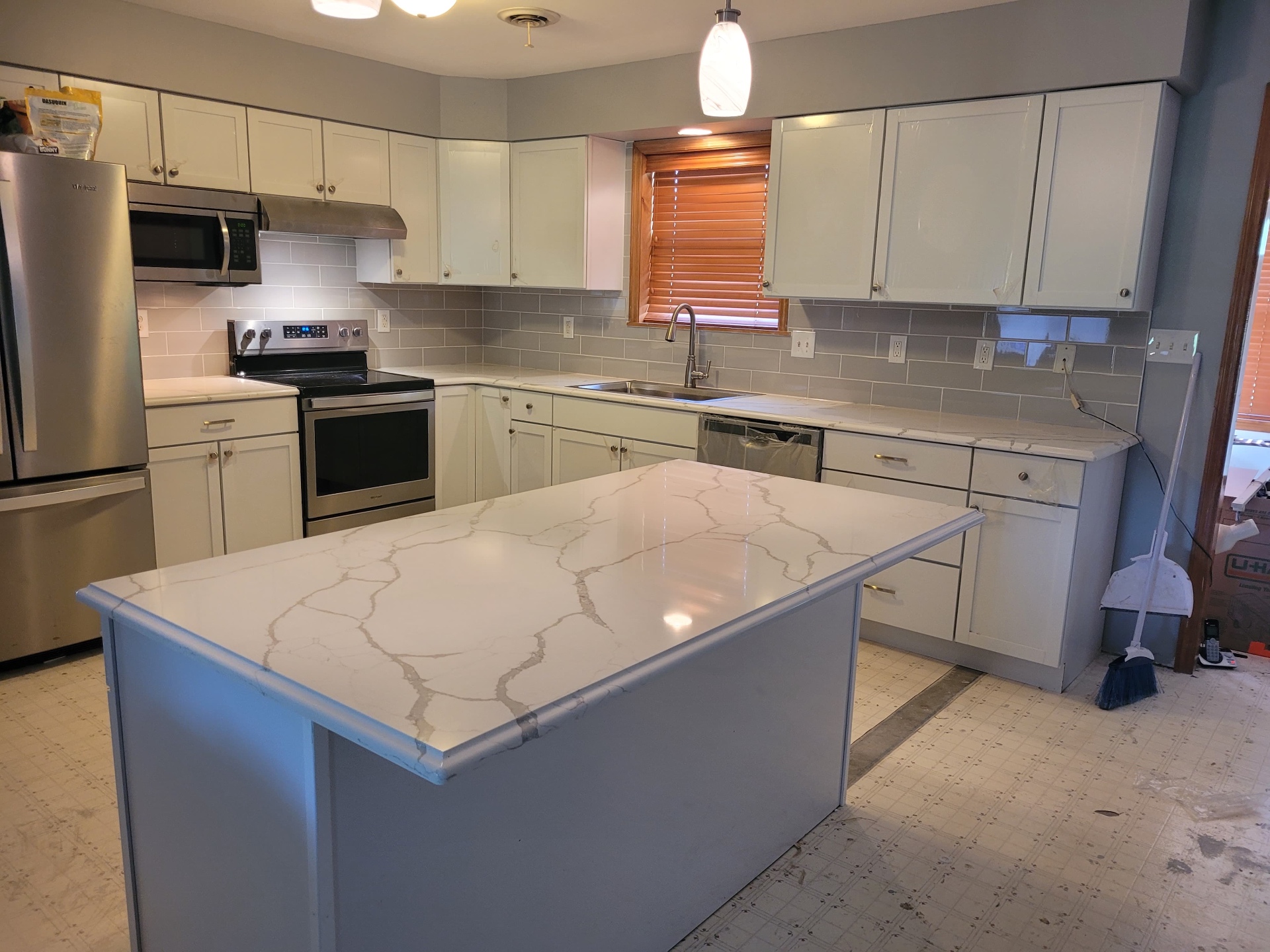 Kitchen — Island & Backsplash after